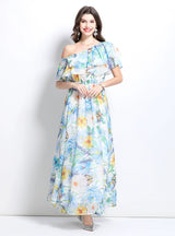 Women Summer Printed Chiffon Dress