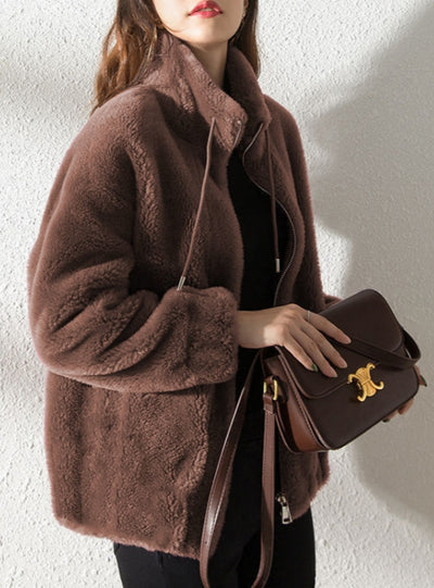 Imitation Lambswool Thick Turtleneck Coat