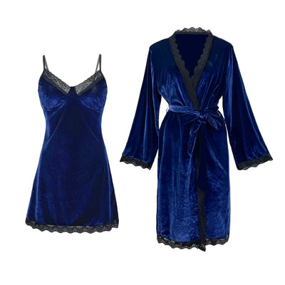 Velvet Leisure Suspender Lace Backless Nightdress