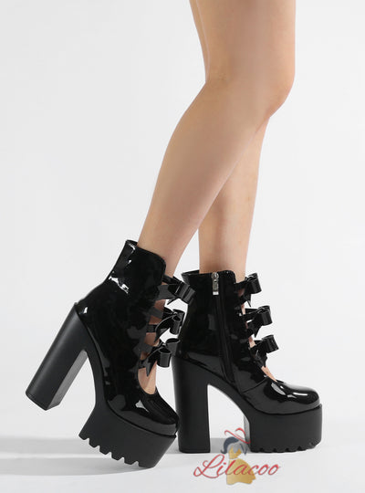 Bow Heel High Heels Boots