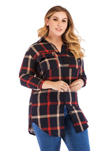Plaid Casual Long Sleeve Ladies' Shirt