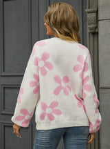 Printed Pullover Flower Sweater