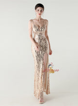 Mermaid Spaghetti Straps Beading Prom Dress