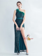 Mermaid Sequins One Shoulder Prom Dress