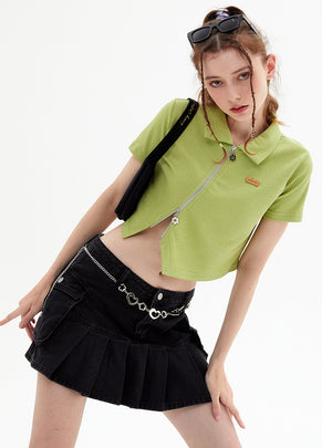 Polo Lapel Slim Short Sleeve Shirt