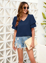 Loose Leisure Holiday V-neck T-shirt