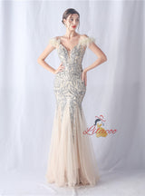 Sequins Tulle Spaghetti Straps Prom Dress