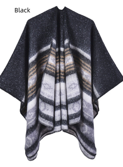 Retro Split Thick Warm Cloak Coat