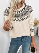 Ethnic Crewneck Vintage Knitted Sweater