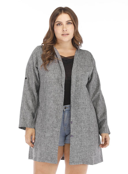 Fashion Single-breasted Loose Long-sleeved Coat