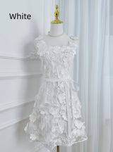 Flower Embroidered Suspender Dress