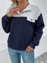 Long-sleeved Contrast Stitching Long-sleeved Shirt