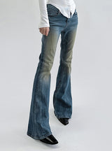 Elastic Slim Washed Blue Jeans