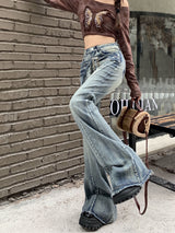 Retro Micro-trumpet High Waist Slim Jeans