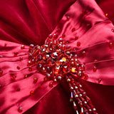 Burgundy Velvet V-neck Mother Of The Bride Dress