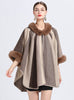 Jacquard Plus Size Knitted Shawl Cloak Coat