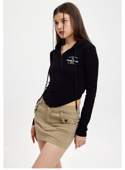 Hooded Sexy Backless Long Sleeve T-shirt
