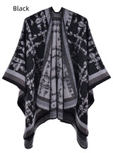 Retro Camouflage Plaid Split Shawl