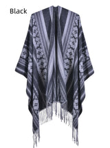 Jacquard Shawl Split Thick Cloak