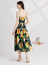 Floral Sling Tube Top Print Slim Seaside Dress