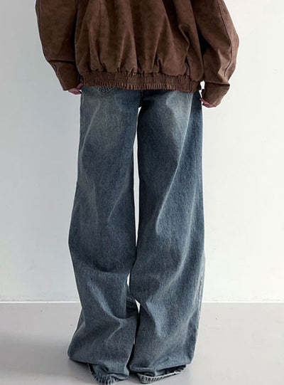 Retro High Waist Straight Slim Jeans