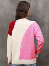 Pullover Splicing Color Matching Sweater