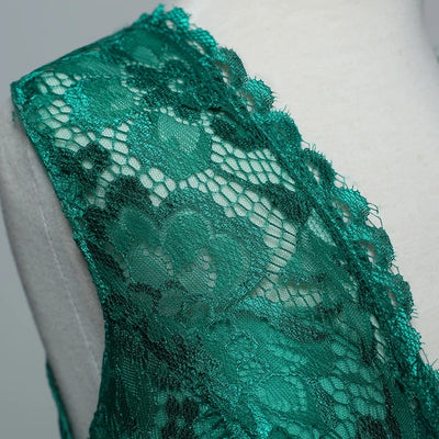 Green Lace V-neck Homecoming Dress