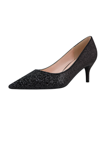 Pointed Gradient Sequined Shoes