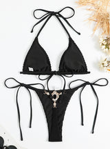 Solid Color Thread Cloth Sexy Bikini