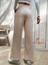 Leisure Splicing Commuter Straight Pants