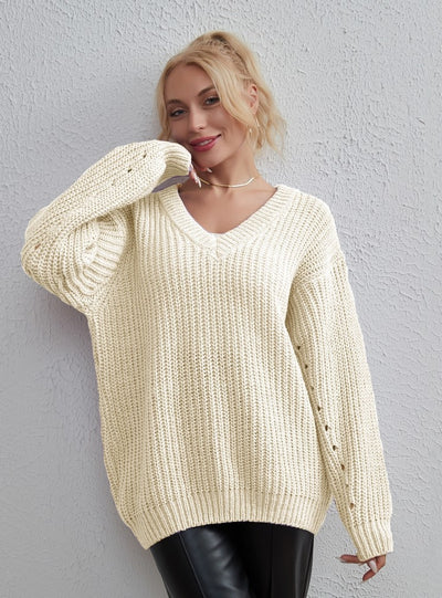 Sexy Loose Fashion Casual V-neck Sweater