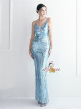 Mermaid Sequins Backless Beading Prom Dress