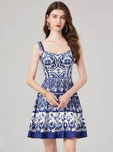Retro Palace Printed Suspender Dress