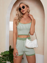 Loose Knit Camisole Shorts Suit