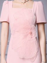 White Short Sleeve Lace Mother Of The Bride Dress