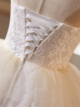 White Tulle Lace Strapless Pleats Homecoming Dress