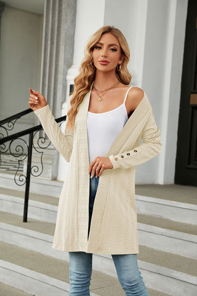 Button Long Sleeve Loose Coat