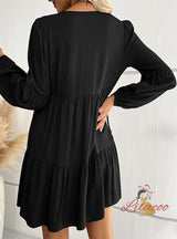 Casual Short Loose V-neck Dress