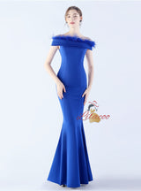 Off the Shoulder Split Prom Dress