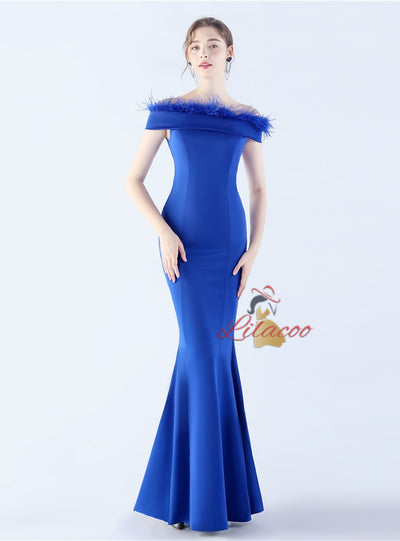 Off the Shoulder Split Prom Dress