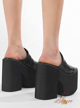 Thick-soled Wedge Loafers Slippers