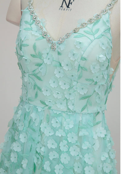 Mesh Embroidered Banquet Dress