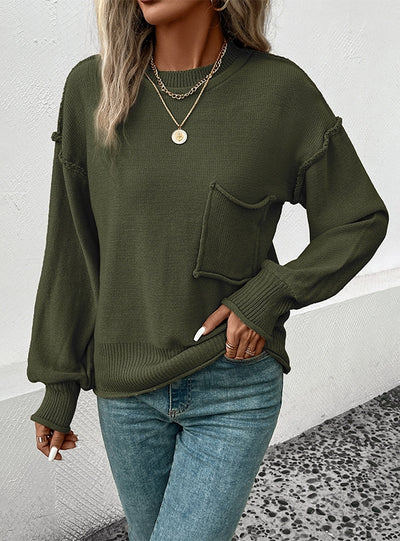 Long Sleeve Solid Color Autumn Sweater