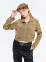 Long Sleeve Zipper Short Coat Jacket