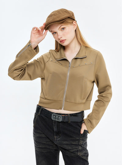 Long Sleeve Zipper Short Coat Jacket