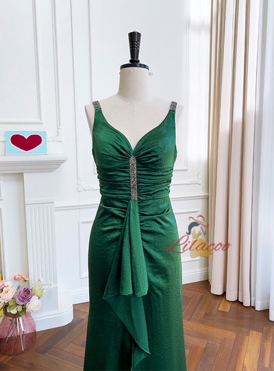 Sexy V-neck Sleeveless Sling Pleated Dress