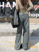 High Waist Straight Wide Leg Jeans