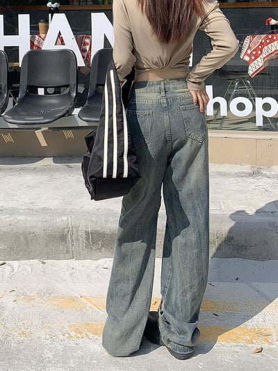 High Waist Straight Wide Leg Jeans