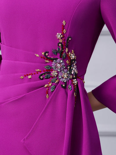 Purple Beading Mother Of The Bride Dress