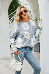 Women Sunflower Flower Sweater